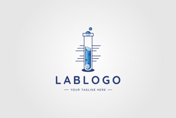 Beaker Lab Logo Line Art Vector