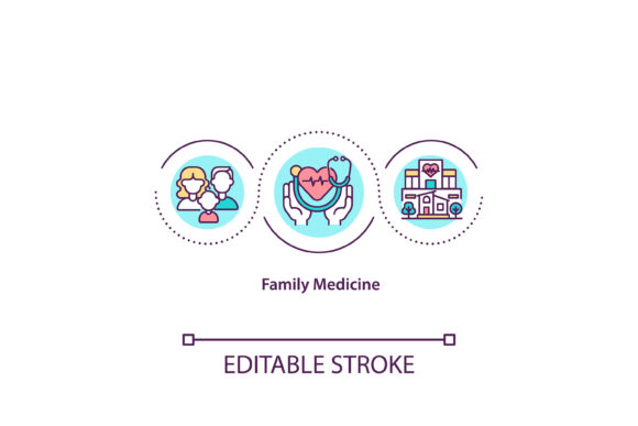 Family Medicine Concept Icon in Embroidery Projects