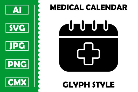 Medical Calendar Vector Glyph Icon Design