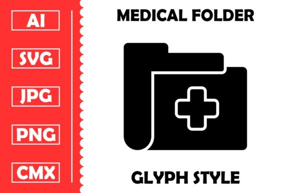Medical Folder Vector Glyph Icon Design