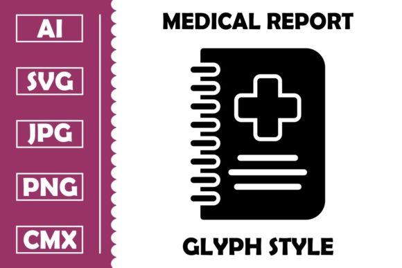 Medical Report Vector Glyph Icon Design