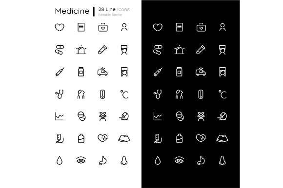 Medicine Linear Icons Set: Embroidery Project Review