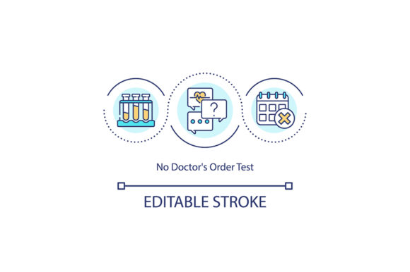 No Doctor Order Test Concept Icon for Embroidery