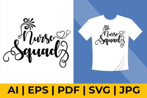Nurse Squad Christmas Lettering T-Shirt