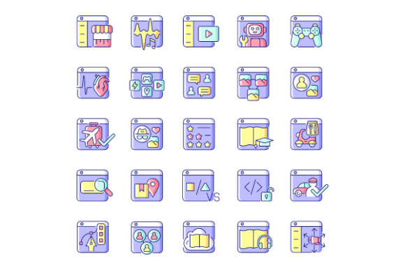 Online Platforms Color Icons Bundle: A Designer's Review